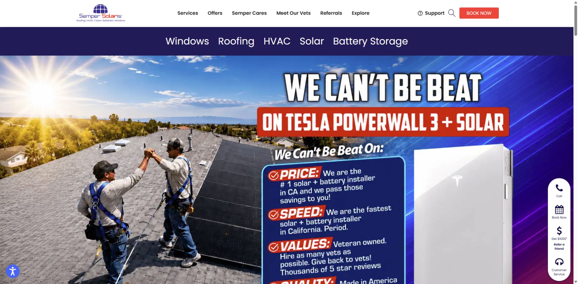Screenshot of Semper Solaris official website homepage
