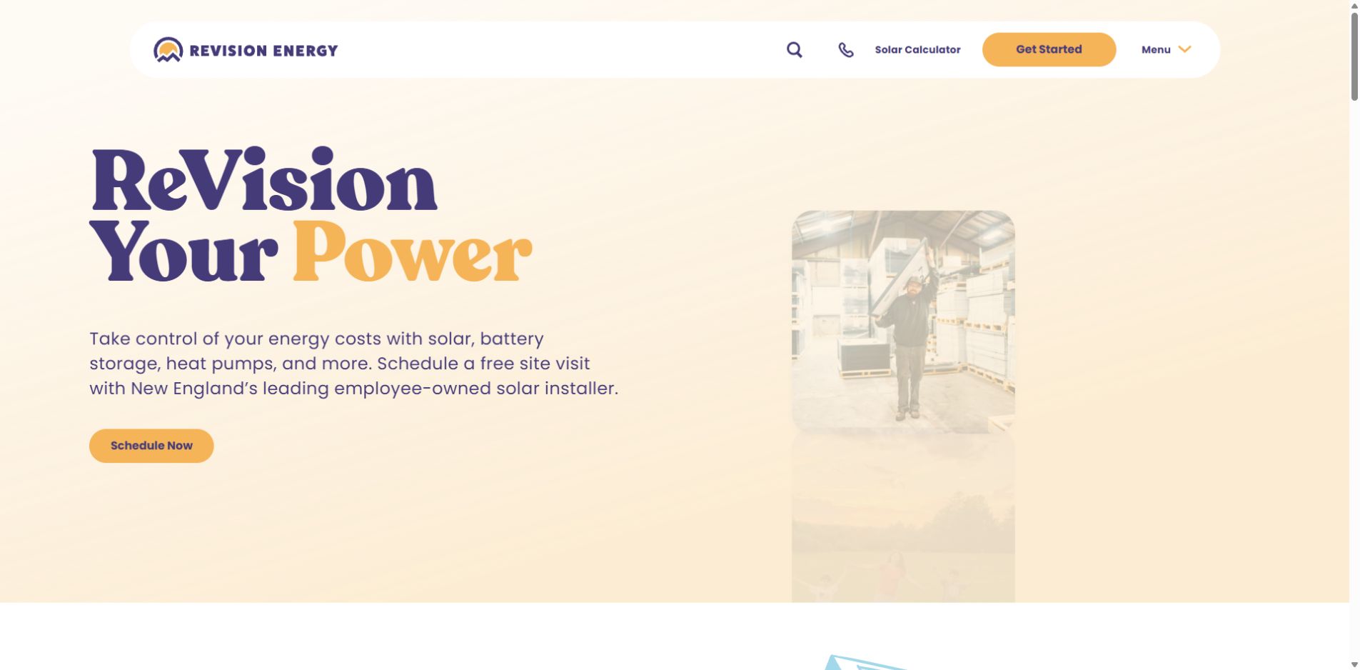 Screenshot of ReVision Energy official website homepage